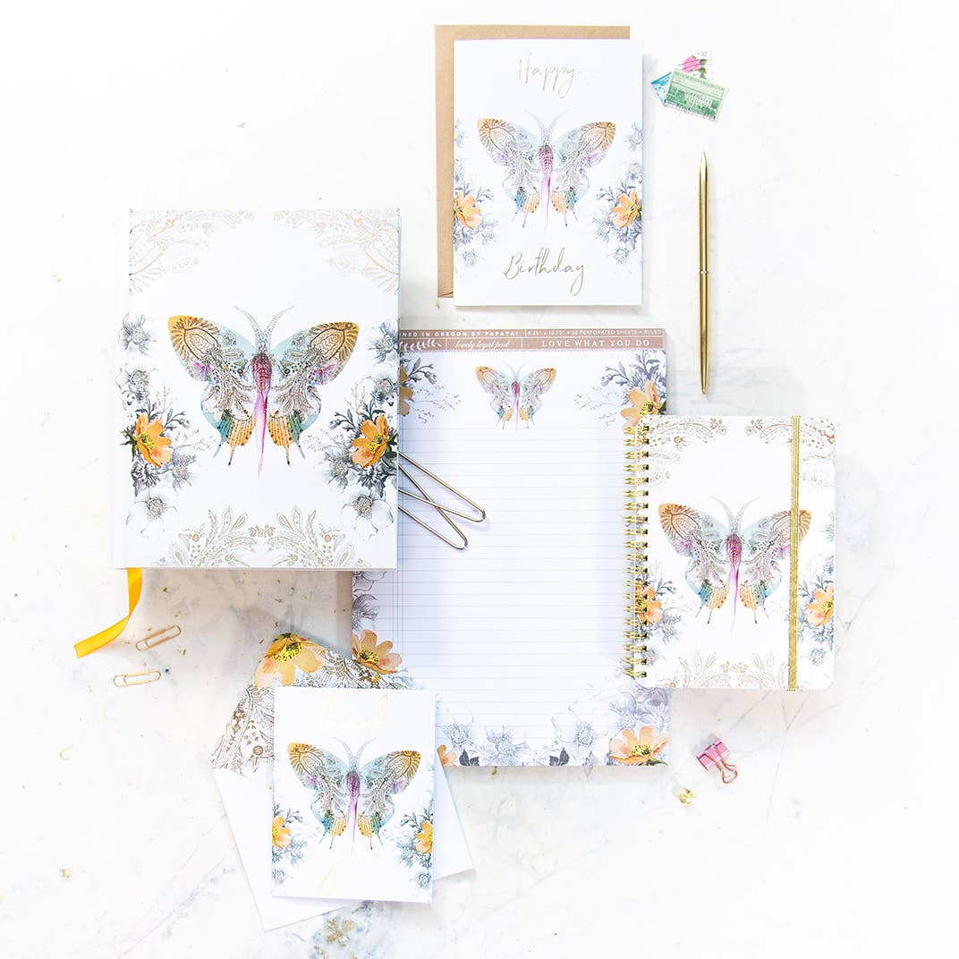 PAPAYA - Vente Cartes d'anniversaire - Carte de vœux - Papillon Paisley3