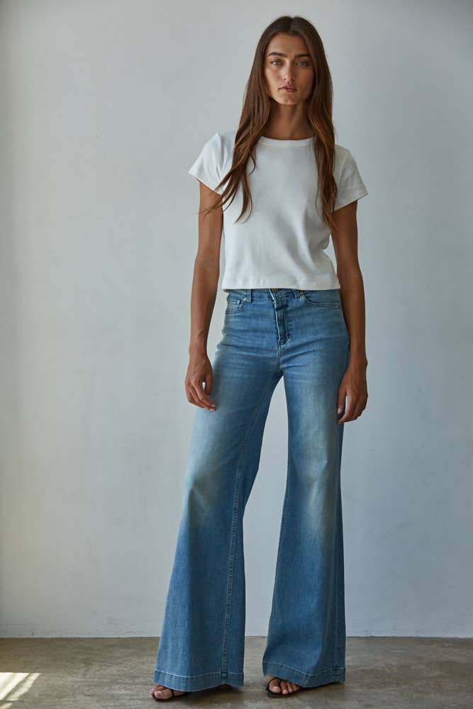 By Together - Wholesale Knit Top - Women's - L8746 | Knit Cotton Round Neck Short Sleeve Crop Top1