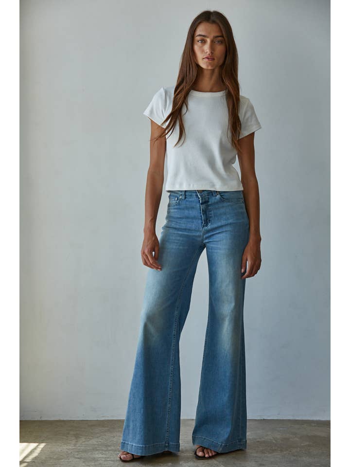 By Together - Wholesale Knit Top - Women's - L8746 | Knit Cotton Round Neck Short Sleeve Crop Top1