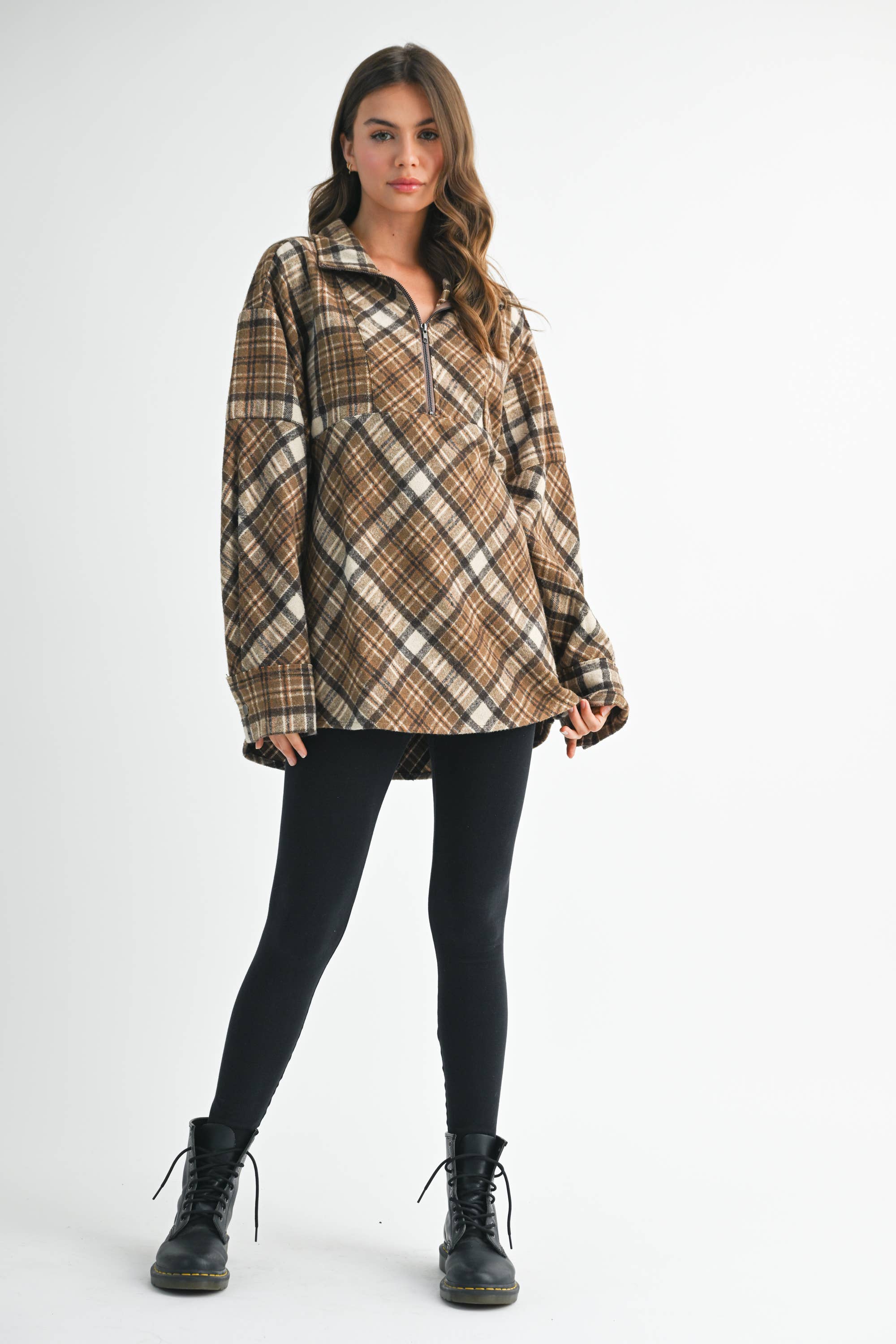 AEMI + CO - Wholesale Sweatshirt - Women's - 8421EK Mya Plaid Pullover 115