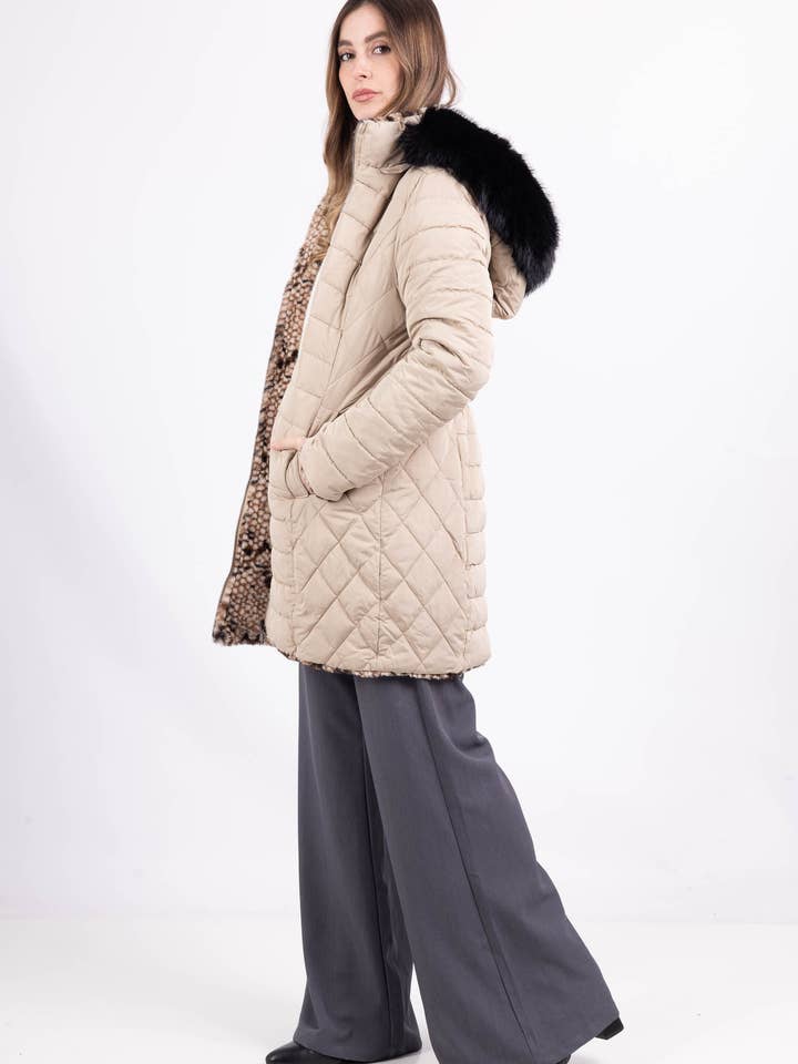 Saturne Paris - Order By Item (S To 5XL) - Wholesale Puffer Jacket - Women's - Plus Size - Reversible Fur Puffer Jacket YN88511