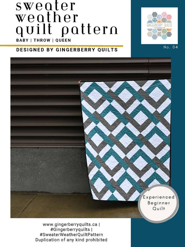 Sweater Weather Quilt Pattern - Physical copy for wholesale by Gingerberry Quilts
