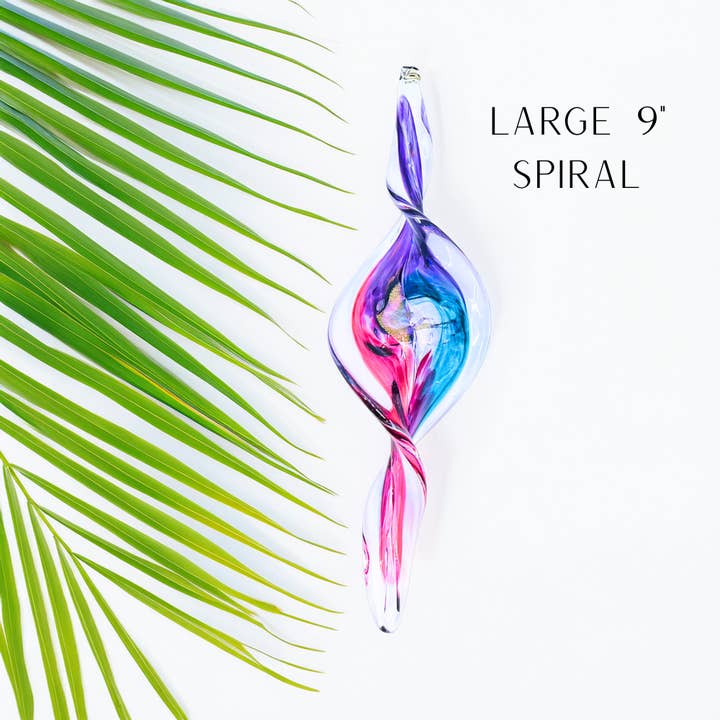 Large 9" Spiral for wholesale by Luke Adams Glass