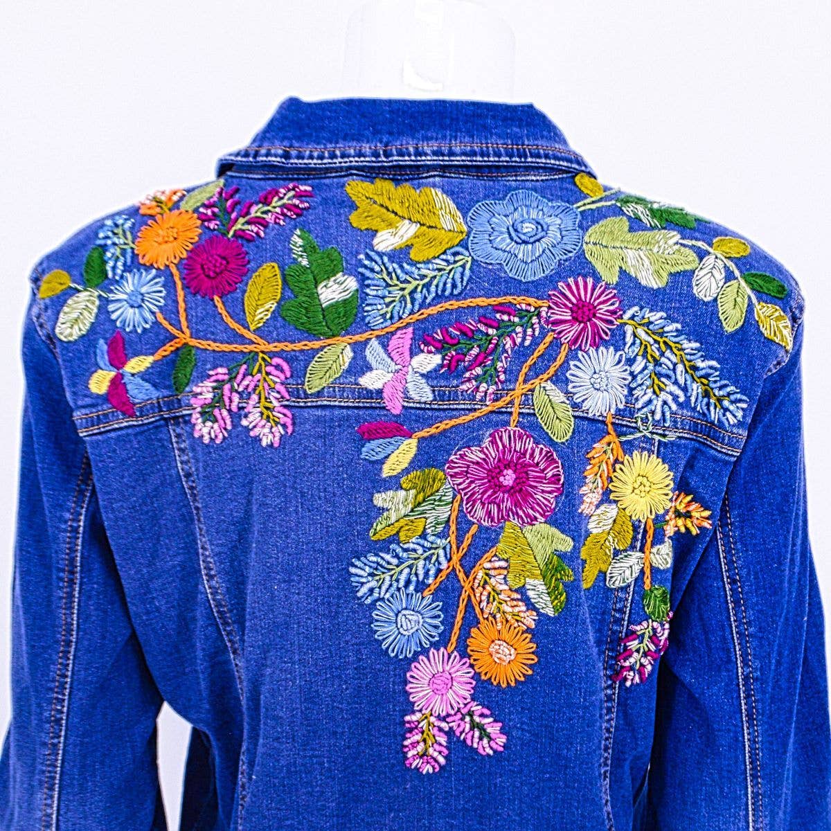 My Little Maria - Wholesale Denim Jacket - Women's - Hand Embroidered Denim Jacket - Wildflower7