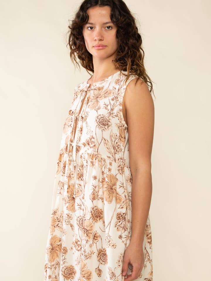 NLT – Vestido - Mulher por atacado – Vestido Midi Sonoma com Gravata Floral1