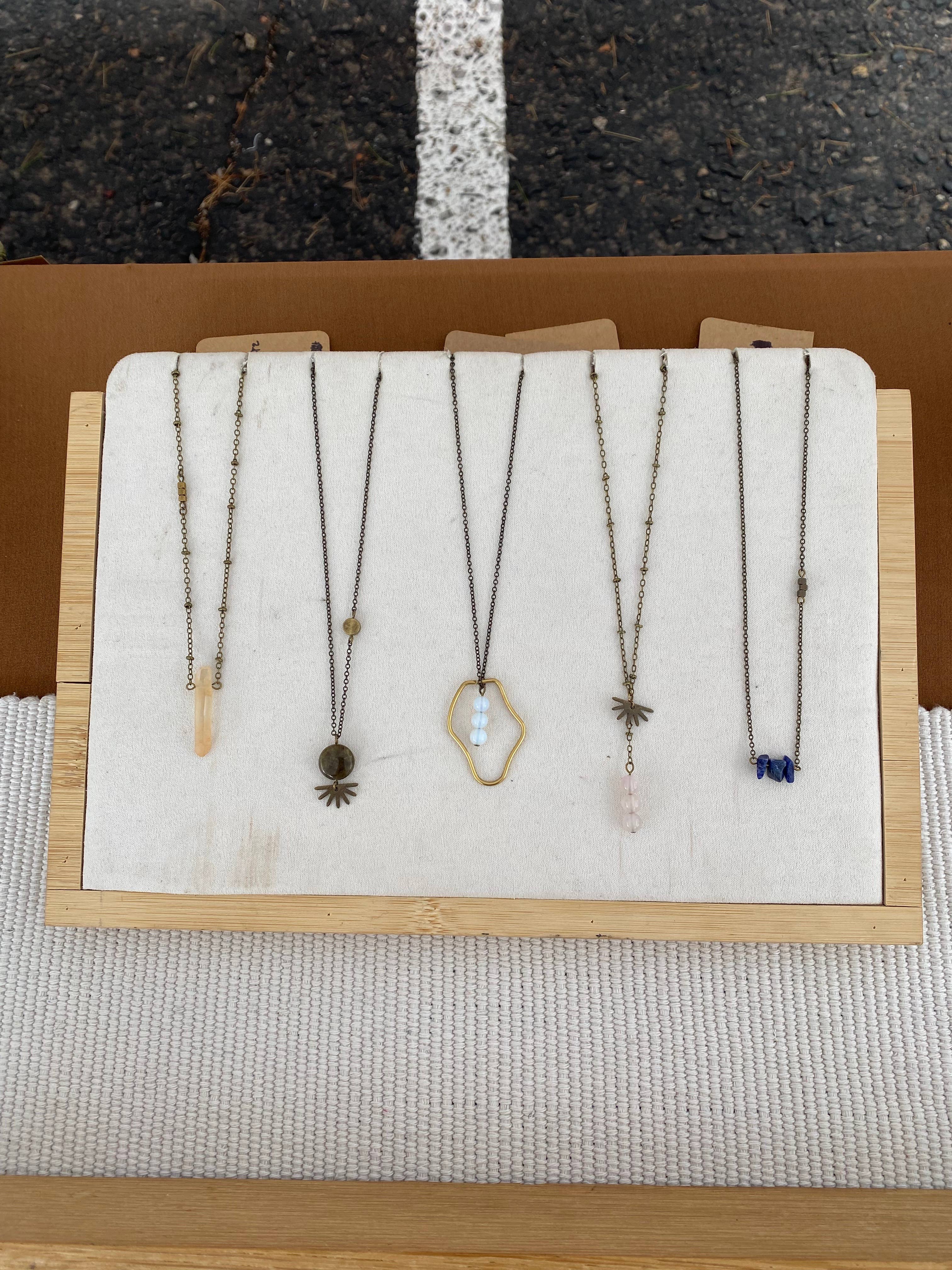 Arid Collective - Wholesale Pendant/Charm Necklace - Short Brass + Crystal Necklace | Reiki Infused | Handmade6