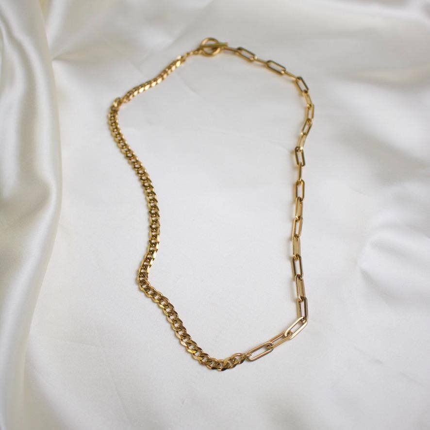 TISH jewelry - Wholesale Link & Chain Necklace - Bianca // Mixed Chain Layering Necklace3