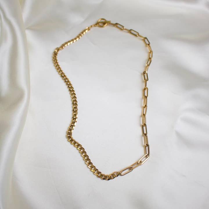 TISH jewelry - Wholesale Link & Chain Necklace - Bianca // Mixed Chain Layering Necklace3