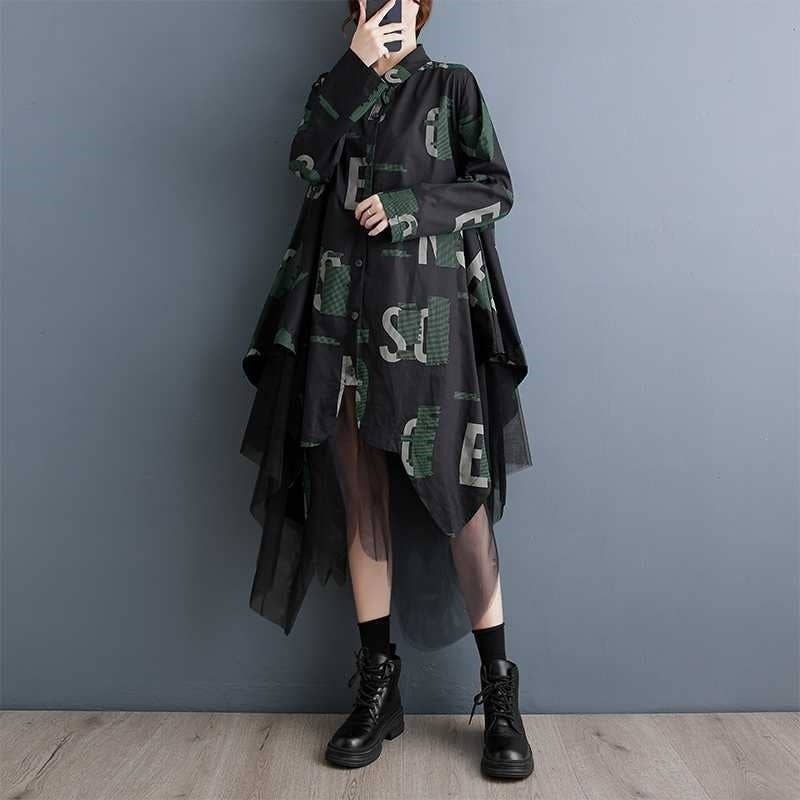 PRETO Vestido solto plus size em malha, comprimento médio e mangas longas para venda a revendedores na Faire1