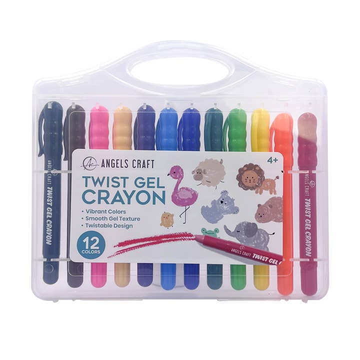 Gel Twist Crayons 12ct with Organizer Case – Premium Set for wholesale by Angels Craft