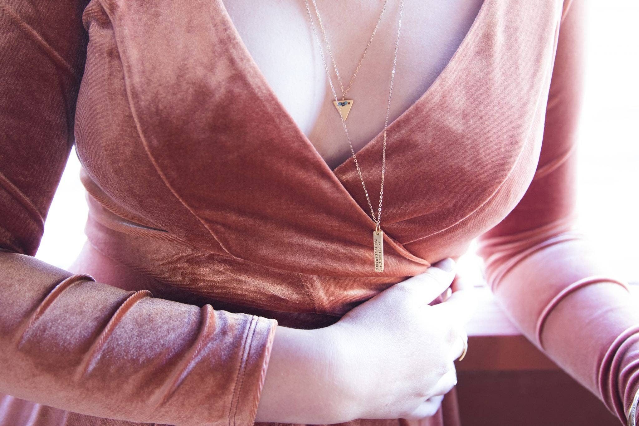 Chocolate and Steel – wholesale Pendant/charm necklace – Sometimes in the Waves of Change We Find our True Direction - Quote Necklace3