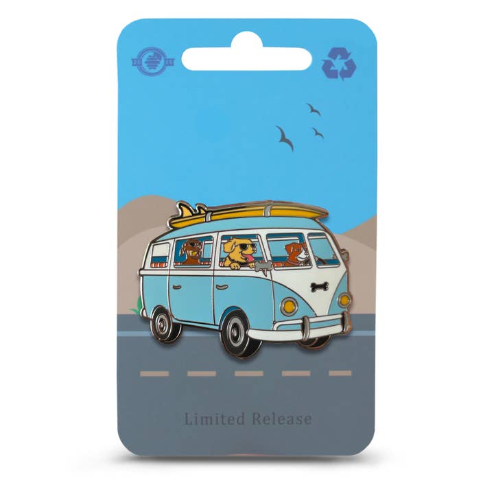 Canine Cruiser Enamel Pin - Dogs Driving Bus for wholesale by Pin Hive LLC
