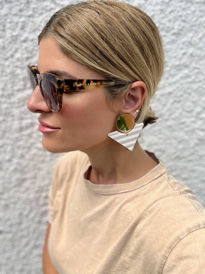 Handmade Triangle Clip On Earrings, Boho Earrings, Ethnic Ea for wholesale by Christina Christi