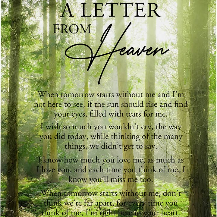 LifeSong Milestones - Wholesale Throw Blanket - Sympathy Nature Memorial Blanket: A Letter From Heaven