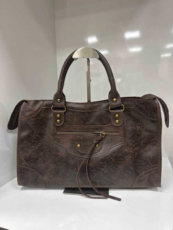 City Bag echtes Leder Wildleder-Effekt große Größe für den Großhandel von Prima Fila Bags Made in Italy