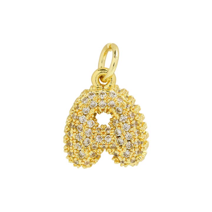 Mini CZ Initial Bubble Balloon Charms For Charm Necklaces for wholesale by Savvy Bling