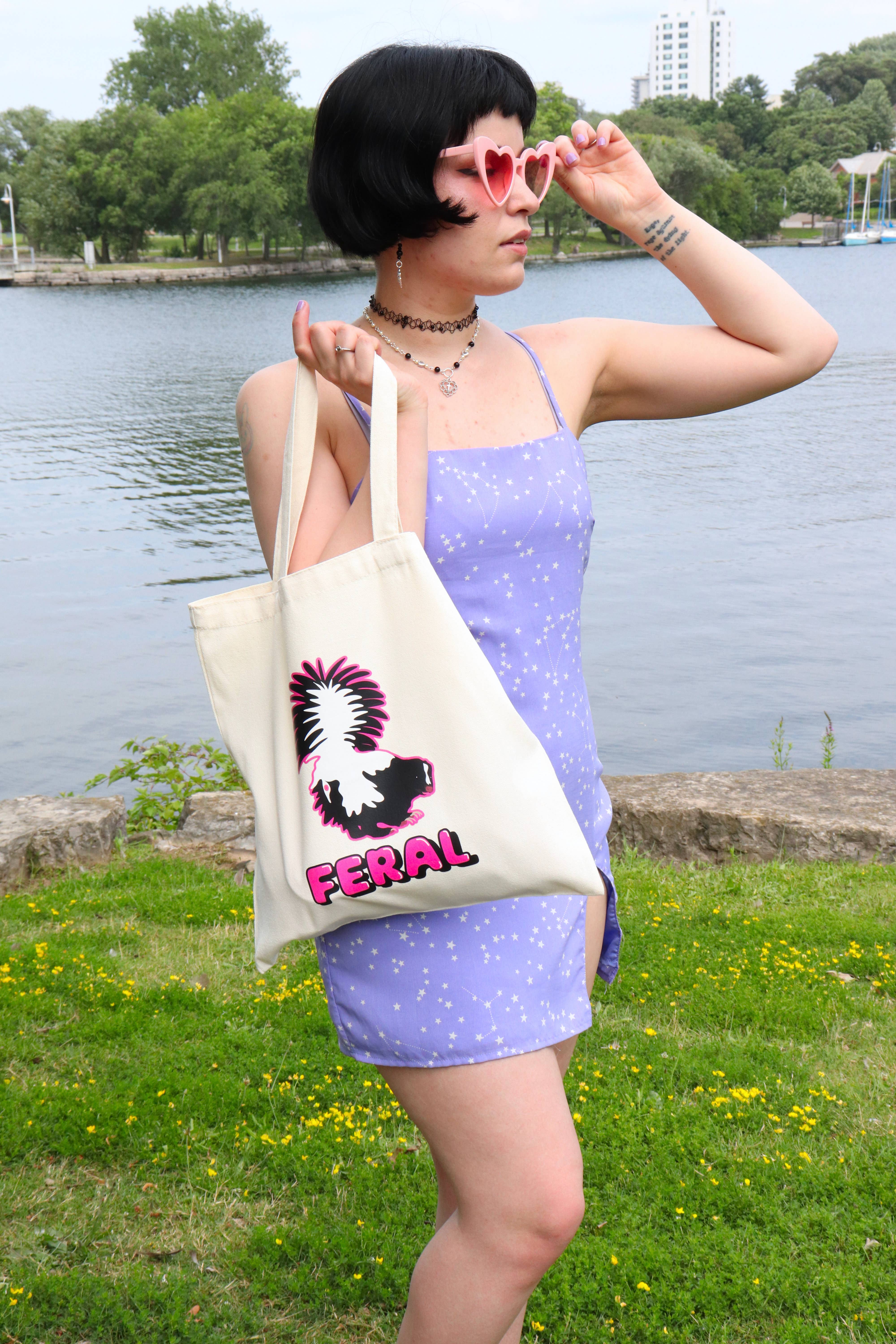 Sticker Hardly Know Her - Wholesale Tote Bag - Women's - Feral Skunk Tote Bag - Original Artwork3