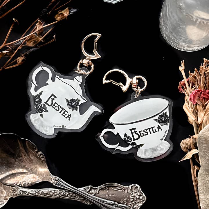 House of Hex - Wholesale Keychain - Women's - Bestea Keychain Set | BFF | Tea party | Friendship