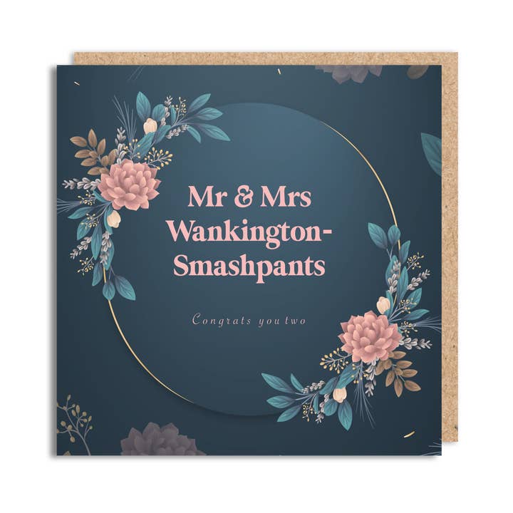 Sjovt bryllupskort - 'Smashpants' for engroshandel hos The Buddy Fernandez Card Company