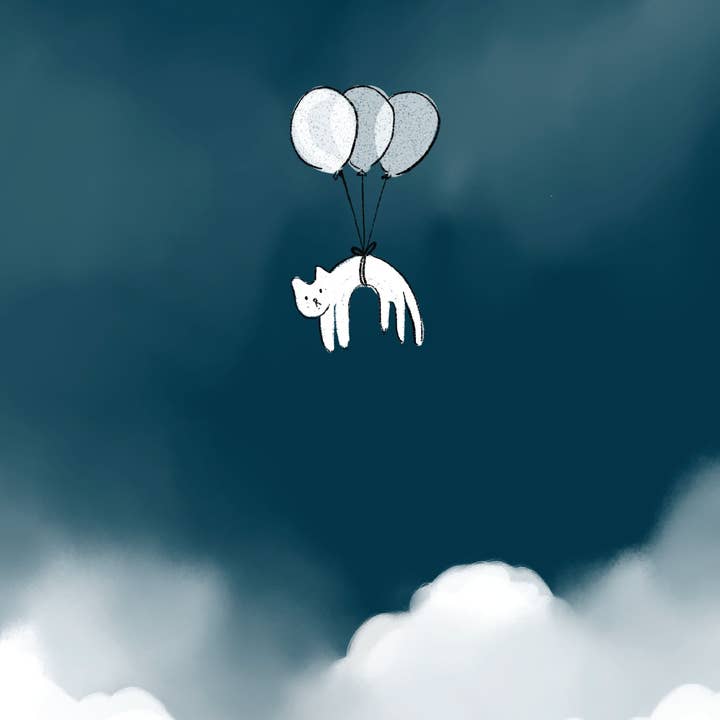 Impression de ballon de chat pour la vente par Ashley Frye Studio