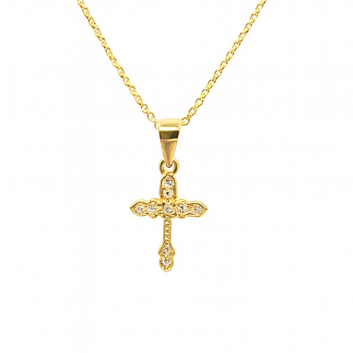 "Little Saint" Necklace – Gold-Plated Cross Necklace for wholesale by Impala