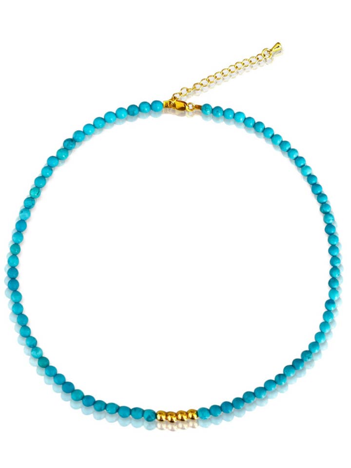 Turkis & Guld Perle Choker for engroshandel hos Identity Boutik