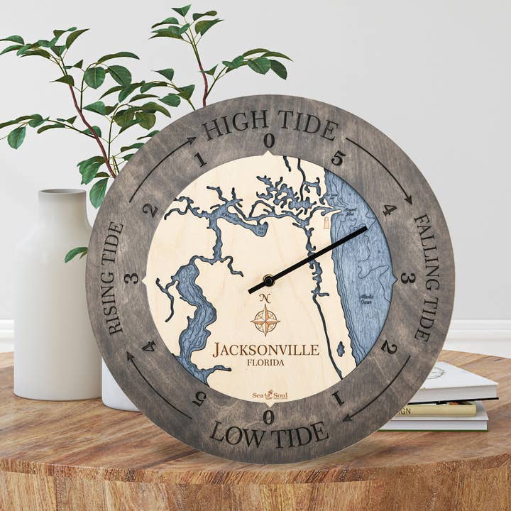 Sea & Soul Nautical Chart Art - Wholesale Wall Clock - Florida East Coast Nautical Chart Tide Clock-Many Locations95