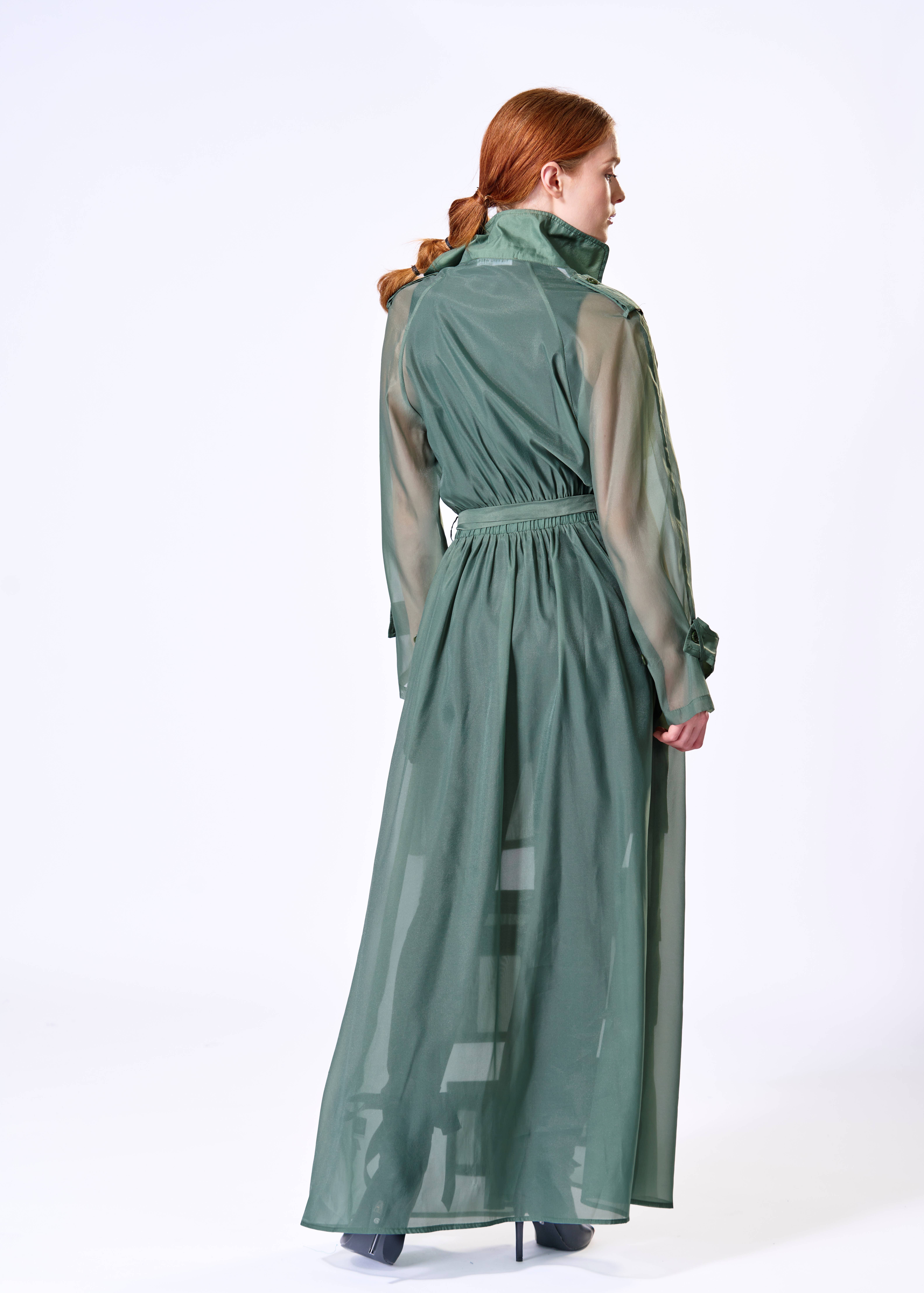 The Fifth Week - Wholesale Coat - Women's - Sage Sheer Organza Duster1