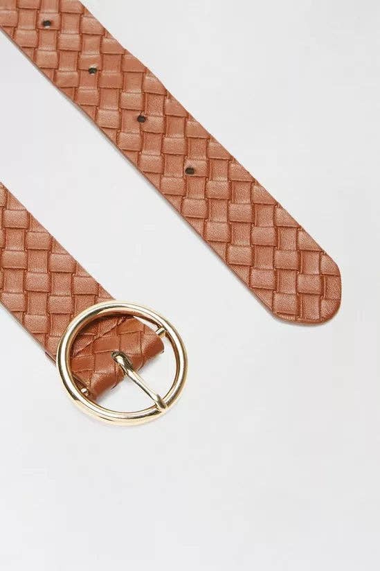 Femme Luxe – wholesale Belt – Women's – Brown Woven Embossed Belt - Raven5