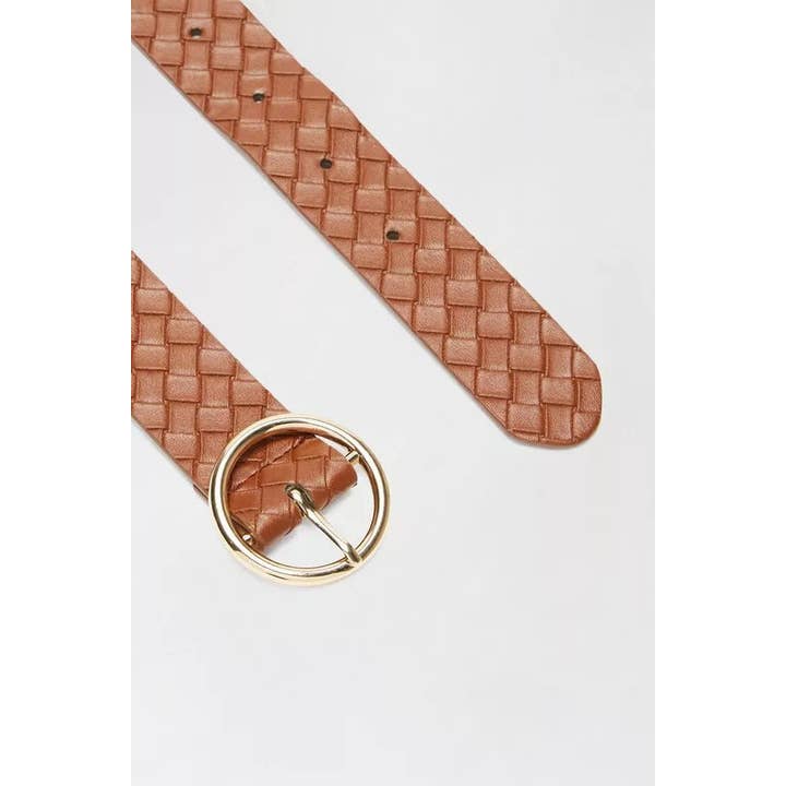 Femme Luxe – wholesale Belt – Women's – Brown Woven Embossed Belt - Raven5