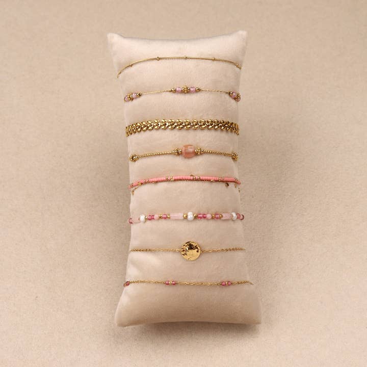 Conjunto de 16 pulseras de acero (rosa) para venta al por mayor de Les Cleias