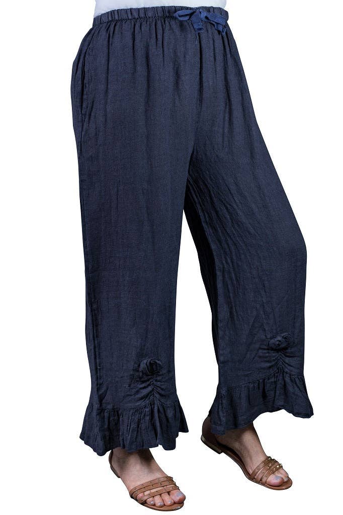 TINA Stephens Italy/Tees By Tina - Venta al por mayor Pantalones - Mujer - Pantalón de lino Desiree Rosette hasta el tobillo (PL158)11