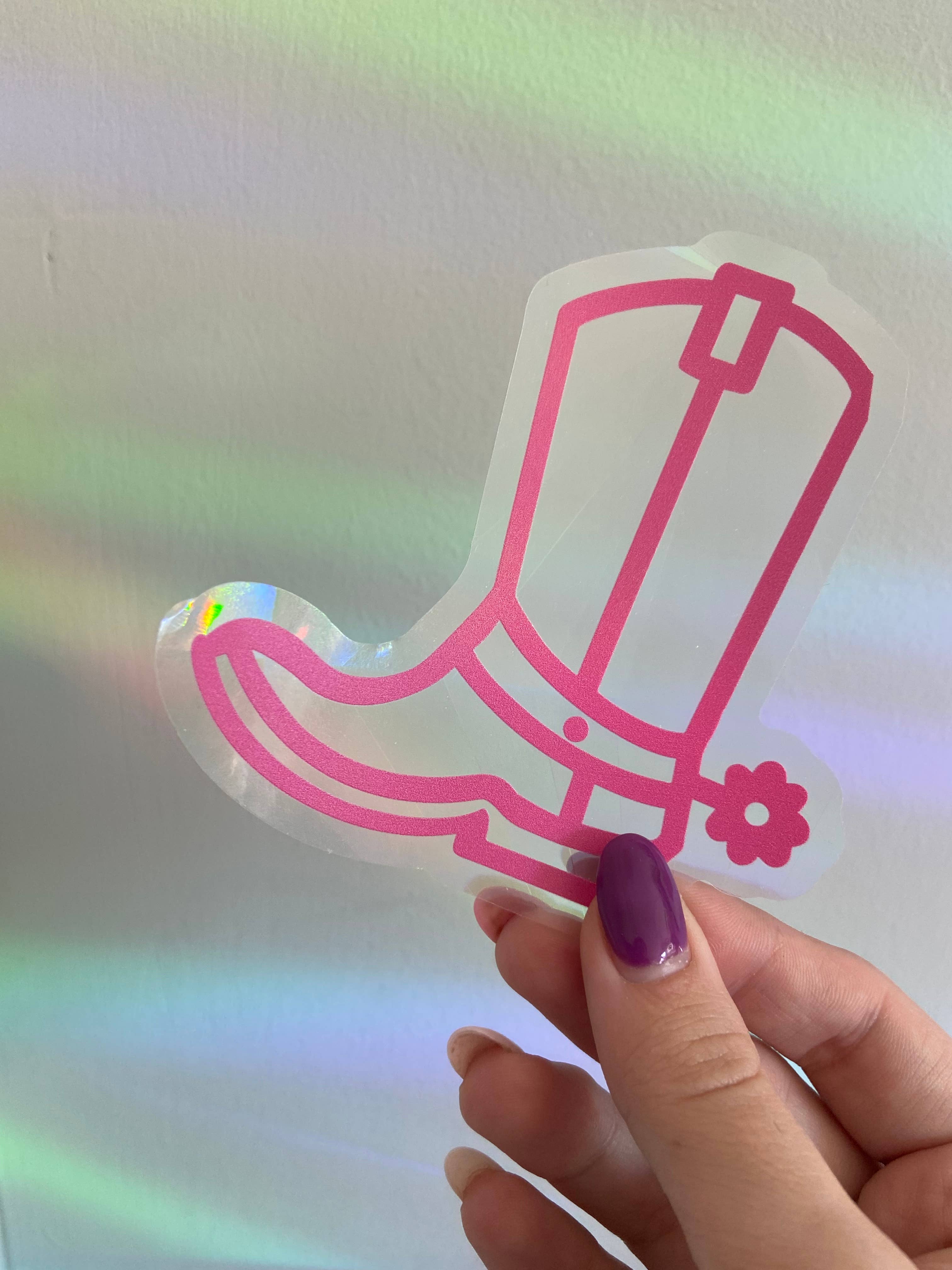 Alex Daley Designs - Wholesale Suncatcher - Cowboy Boot Rainbow Maker Sticker, Window Cling Suncatcher0