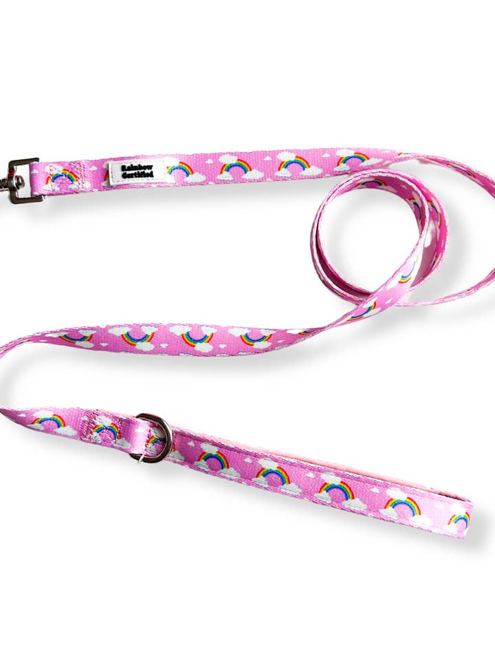 Pastel Pink Rainbow Dog Leash for wholesale by Rainbow Certified