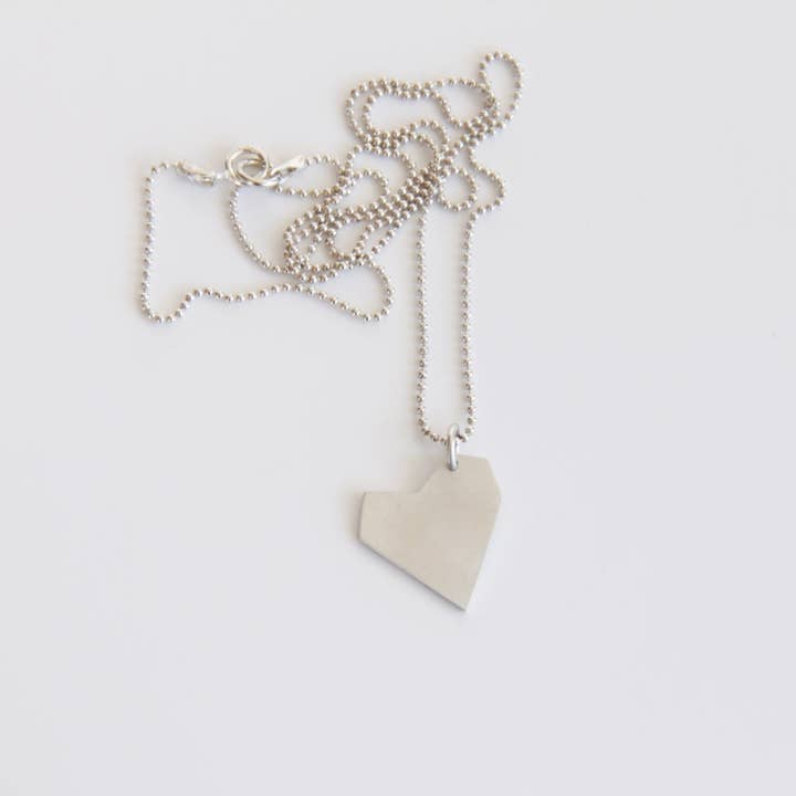 Sterling zilveren asymmetrische hartketting voor wholesale door tothemetal