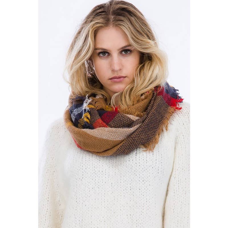 ASSORTED Plaid Pattern Infinity Scarves for wholesale on Faire4