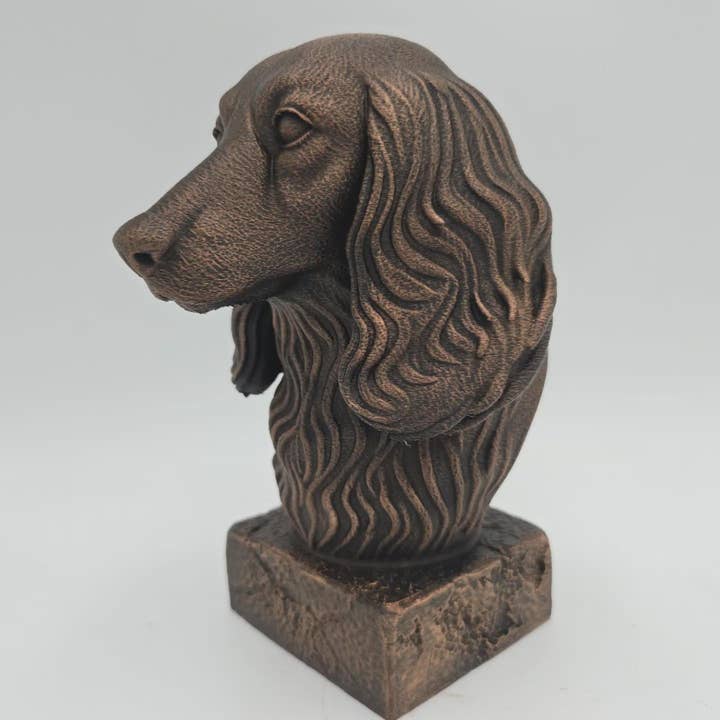 Byst av långhårig tax – hundstatyett, heminredning för hundälskare, handmålad prydnad för wholesale av 3DijkstraFinds