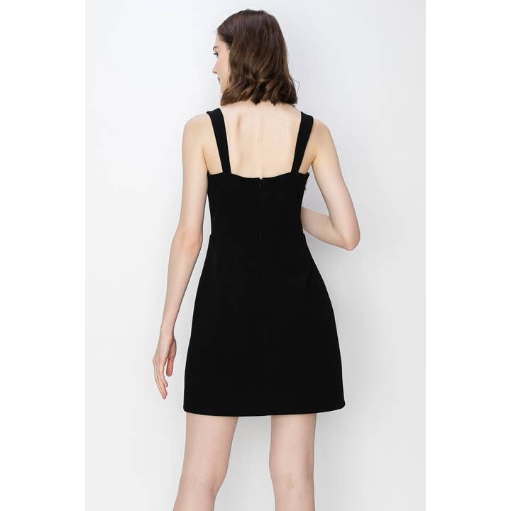 INA - Wholesale Dress - Women's - Crystal Embellished Front Cutout Detail Mini Dress