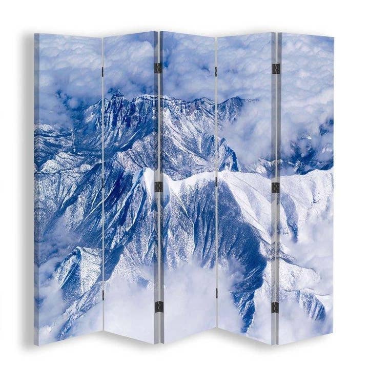 Séparateur de pièce, montagnes enneigées, 5 pièces pour la vente par Motivartdesign