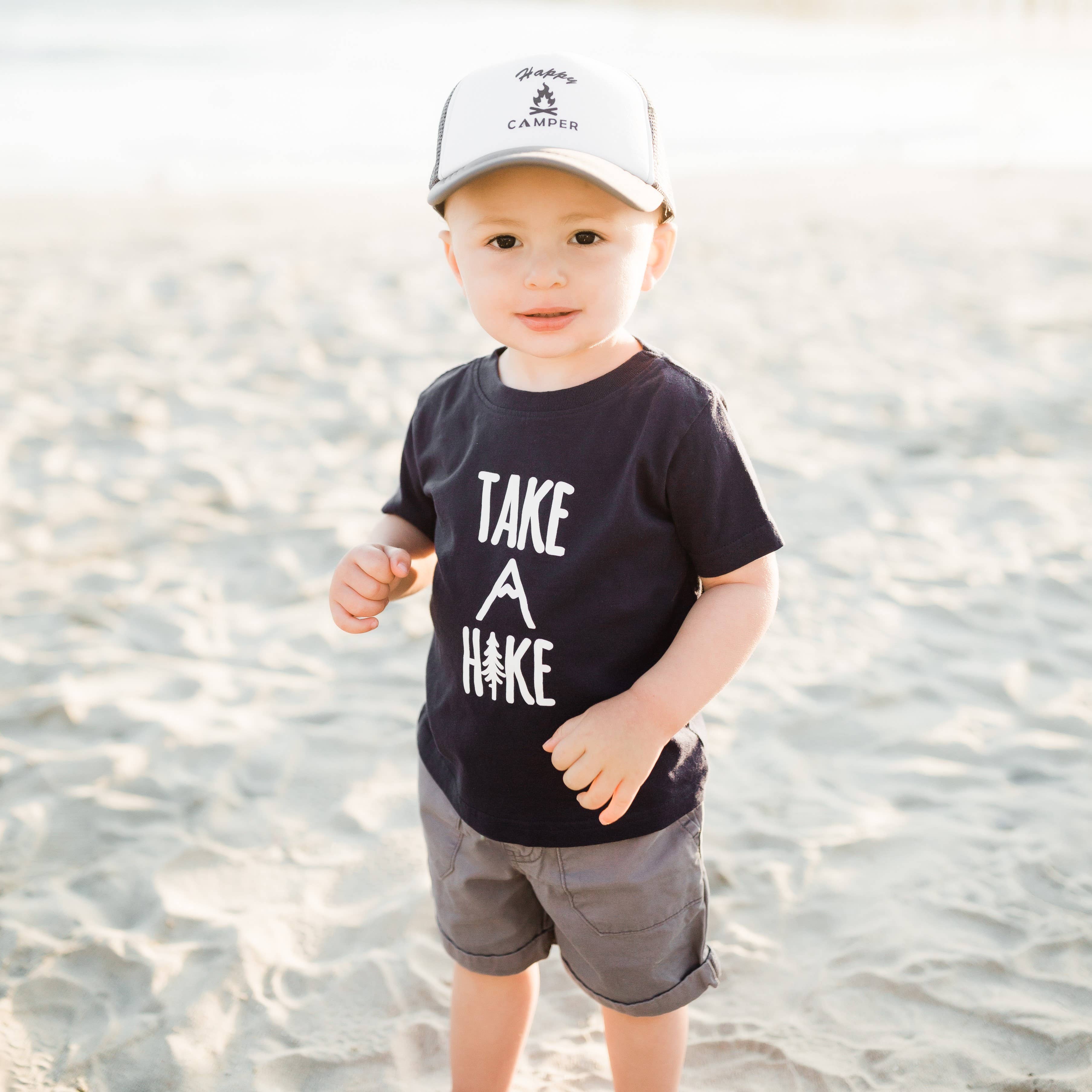 Outdoorable Apparel - Wholesale Screen Printed T-Shirt - Kids - Navy Take A Hike Toddler Shirt1