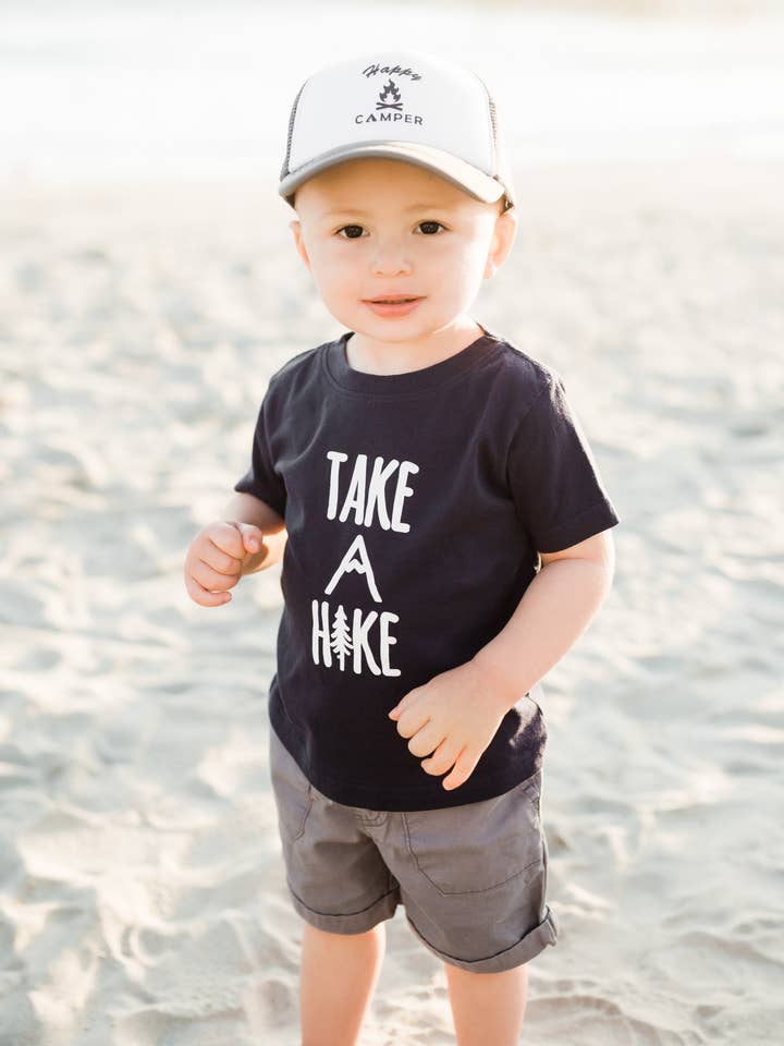 Outdoorable Apparel - Wholesale Screen Printed T-Shirt - Kids - Navy Take A Hike Toddler Shirt1