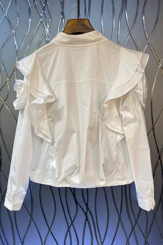 Fashion Combination - Wholesale Button Down Shirt - Women's - ruffles blouse shirt5