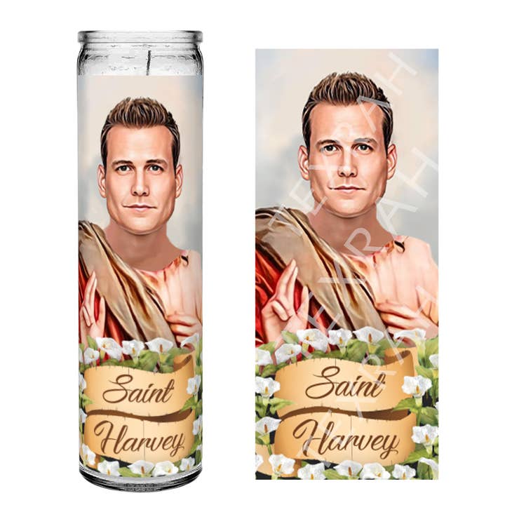 Texrah - Wholesale Votive Candle - Saint Harvey Spector Celebrity Prayer Parody Candle