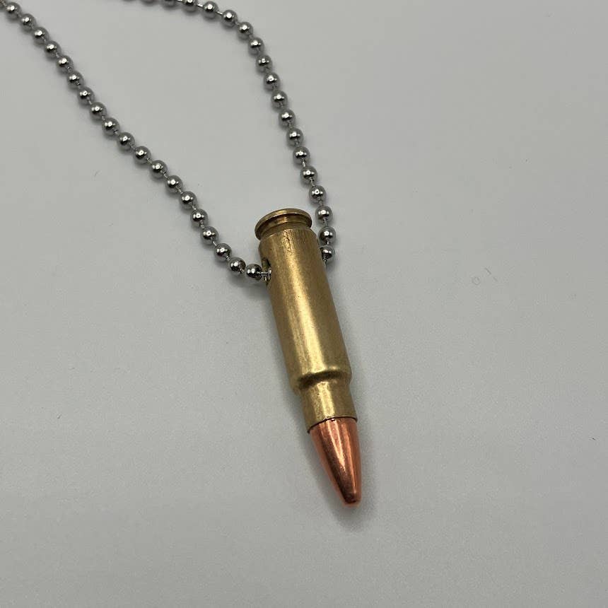 Vermont Cut Coins & 2nd Shot Round - Wholesale Pendant/Charm Necklace - Bullet Necklace - Many Calibers - .223 .45 9mm .40 10mm0