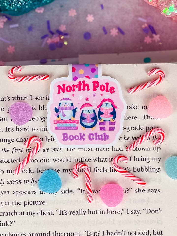 Penguin North Pole Book Club Magnetic Bookmark for wholesale by Emily Cromwell Designs