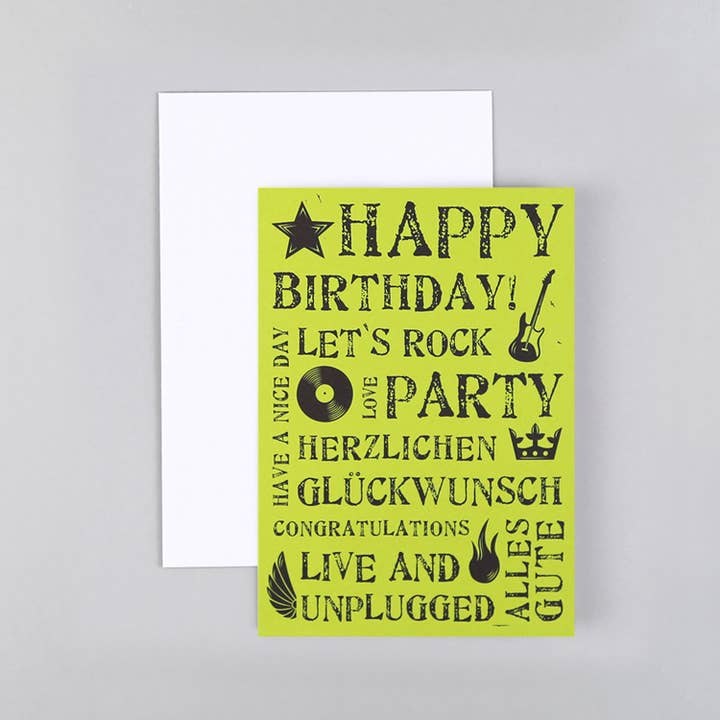 Birthday card Veit green for wholesale by Kunst an Papier