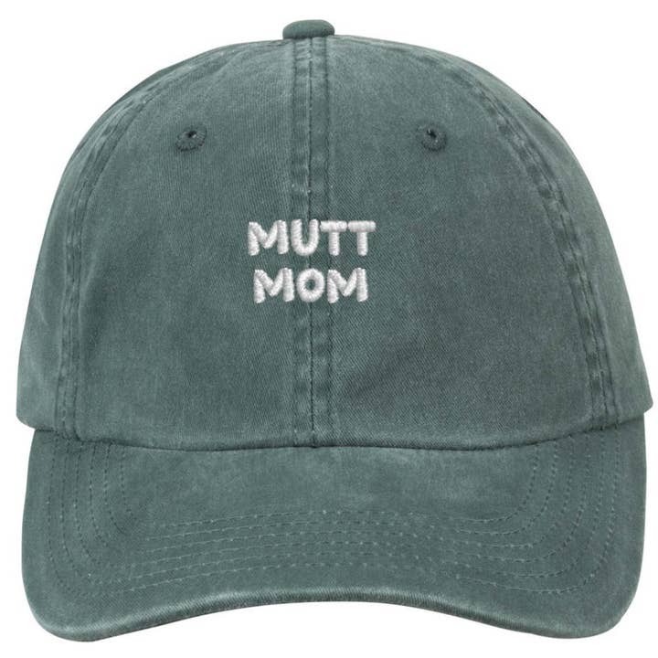 Mutt Mom Baseball Cap in Green for wholesale by Kass Lynae Designs