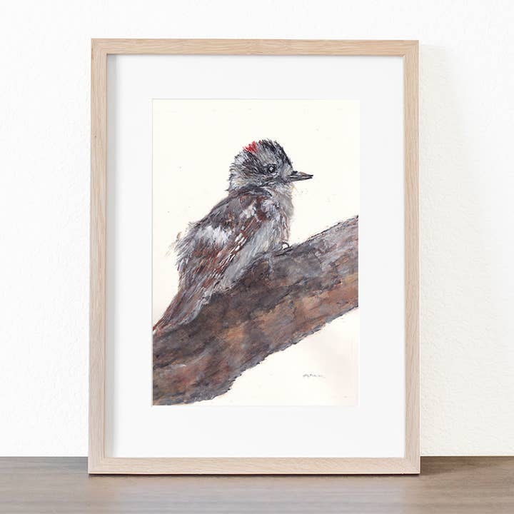 Baby Hairy Giclee Print, Wall Decor, Bird Art, Watercolor for wholesale by Joy Neasley Studios
