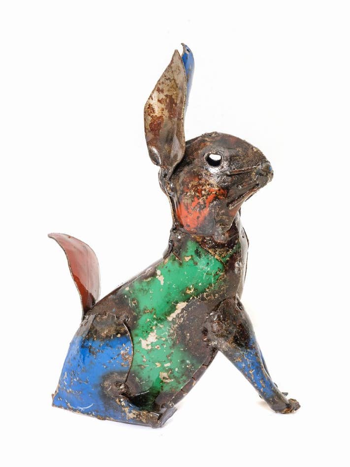 Zimba-Arts METAL KLEIN KLEURRIJK KONIJN voor wholesale door Zimba-Arts