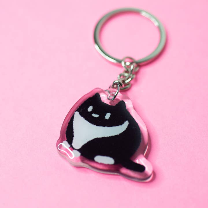 Robot Dance Battle - Wholesale Keychain - Unisex - Tuxedo Cat Acrylic Keychain